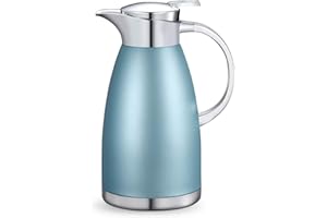 Haosens 1,8 litre thermos à café, Pichet isotherme Acier inoxydable 304 - Chaud et froid à double usage (Bleu)