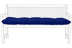 Gardenista Garden 2 Seater Bench Cushion | Indoor Water Resistant Outdoor Dining Bench Pad 110x45 cm | Soft Crumb Foam Filled Tufted Seat Pads | Durable Comfy Patio Furniture Cushions (Moroccan Blue)