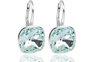 Nobel Silberohrringe 925 Sterling Silber Ohrhänger Marken Kristalle kurz minimalistisch