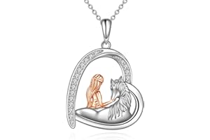 YAFEINI Collar de Caballo con Colgante para Niñas, Collar de Plata de Ley 925, Regalo de Joyería para Mujer, Amiga