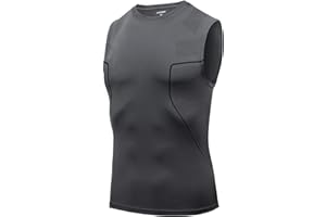 AMZSPORT Canotta Compressione Uomo, Maglia Senza Maniche Aasciugatura Rapida per Bodybuilding Palestra Running