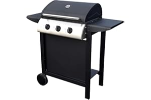 HAPPY GARDEN - Barbecue Gaz Hawaï - 3 Brûleurs 8,4 kW Butane/Propane - 2 Tablettes - Garanti 2 Ans