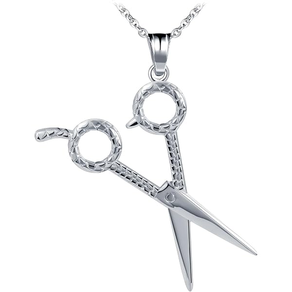 Collana Regalo Per Parrucchieri E Barbieri Con Ciondolo Forbici E Pettine In Acciaio Inossidabile E Cristallo