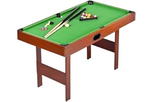 Leomark Billard Tables Jeu Enfants Jeu de en Bois avec Table de Billard Family Game Jouets pour La Maison Fête Dimensions: 120 x 62 x 69 (hauteur) cm