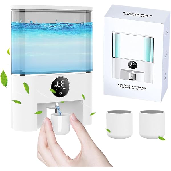 Dispenser Collutorio Automatico Senza Contatto - 540ml, Con 2 Tazze Magnetiche - Foto 5