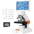 Wireless Digital Microscope for Kids Adults MatataStudio MT3-4 1200X Professional Biological Microscope with 7" 1080P Screen 5MP CMOS 3D Stage Slide Set 4K USB Microscope for School Lab Home Education