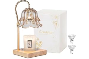 Candeldo Candle Warmer Lamp with Timer: Flower Gold Candle Lamps Height Adjustable Wax Melt House Warming Gifts New Home Decor Christmas Birthday Gift for Women Mom