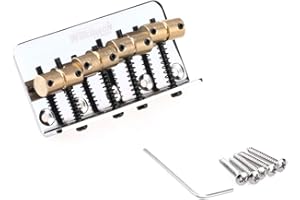 WILKINSON SWORD Wilkinson 57mm Espacement des Cordes Fixé Chevalet Basse 4 Cordes Pontet en Laiton pour Precision Bass/Jazz Bass, Chrome
