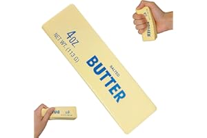 Butter | Cheese | Salted Butter Design Stress Relief Squishies for Desks | 4oz Replica Sensory Fidget for Adults | Funny Theme Office Decor