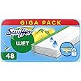 Swiffer Wet Lavapavimenti, 48 Panni Umidi, Limone, Maxi Formato, Pulizia Igienica Profonda, Rimuove Sporco e Batteri, per Tut