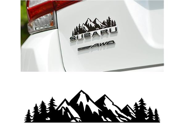 CGEAMDY Autocollants de montagnes de voiture, universels pour tout le corps, autocollant pour camping-car, noir blanc, arbre de montagne, décoration de voiture, camping-car, caravane, noir et blanc