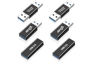 Lizoak USB 3.0 Adapter Set 6 Stück, USB A Stecker zu Stecker, Buchse zu Buchse, Stecker zu Buchse, Geschlechtskonverter Kupplung, Verlängerungsadapter Kompatibel mit USB 3.0/2.0/1.1/1.0