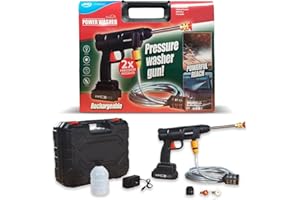 JML Starlyf Pressure Washer - Cordless Power Washers for Patio and Car with 40 Bar High-Pressure Battery Jet Wash with 30ft Reach, Portable Car Accessories with Soap Foamer Attachment