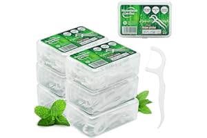 LAOYE Nić dentystyczna 300 szt. patyczków z nicią dentystyczną o smaku mięty, drut do pielęgnacji zębów / płetwy o kształcie litery Y, nieprzemakalne patyczki do mycia zębów (mięta)