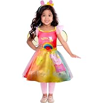 Costume Peppa Pig Per Bambine | Vestito Rosso Con Fascia E Orsacchiotto | Taglia 3-5 Anni, Perfetto Per Carnevale E Feste