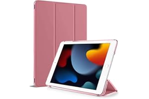DIGITAL VANGUARD DISCOVERING POSSIBILITIES For Apple iPad 10.2 inch 9th/ 8th/ 7th Generation, Smart Magnetic Stand Case, Leather Cover with Magnetic Closure, Anti-Scratch and Lightweight Case (2021/2020/2019) (Rose Gold)