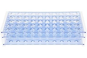 Labasics Rastrelliera per Provette, Rastrelliera in Plastica Blu a tre Livelli Rimovibile per Esperimenti Scientifici in Laboratorio, 50 Posti da 16 mm