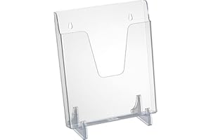 Acrimet Tasca Verticale Portadocumenti Per Disporre Brochure e Cartelline (Da Muro o per Bancone) (Supporti Rimovibili Inclusi) (Dimensione Lettere) (Trasparente)