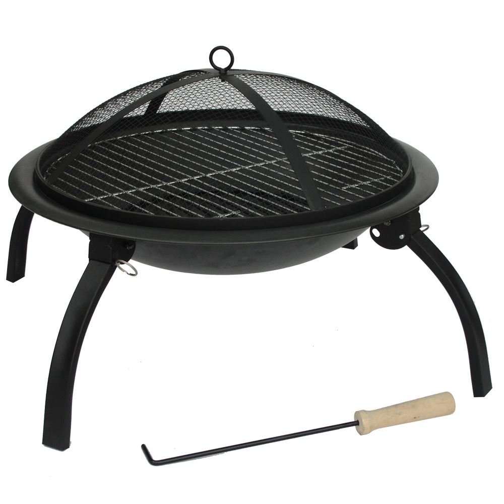 Large Fire Pit Steel Folding Outdoor Garden Patio Heater Grill Camping