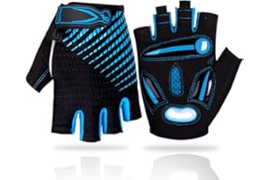 LUROON Cycling Gloves Half Finger Gel Padded Bike Gloves Anti-Slip Shock-absorbing Hand Protect Fingerless Summer Bicycle Short Gloves for Mens & Women