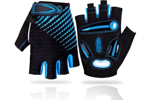 LUROON Gants Cyclisme de Vélo Eté Demi Doigt Gant Réfléchissant Gel Bicyclette Gants Courts Homme et Femme pour Vélo VTT Cycliste Moto