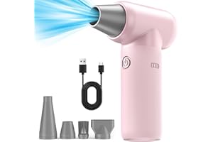 ADUARJO Spolverino ad aria compressa, 180000 giri/min 3 marce spolverino elettrico regolabile, spolverino elettrico portatile soffiatore d'aria senza fili per la pulizia della tastiera del computer