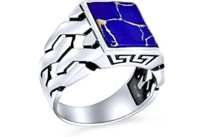 BLING JEWELRY Biker Urban Classic Braided Cable Wheat Wide Link Chain Band Heavy Solid Black Onyx Gemstones Rectangle Large Statement Signet Ring For Men .925 Sterling Silver Handmade In Turkey