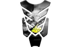 FOOQS Tankpad Motorrad Draht Muster Tankschutz Valentino Rossi 46 v1 Universell für Aprilia BMW Ducati Honda Kawasaki KTM Suzuki Triumph Yamaha