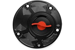 MOTOPARTS Motorrad Benzin Tankdeckel Abdeckung CNC für Yamaha FZ1 FZ6 FZR YZF R1 R6 YSR50 Fazer (Schwarz-Rot) (Schwarz-Rot)