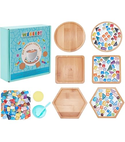 Tagtight Kit de bricolage mosaïque - Dessous de verre - Pour adultes et débutants - Dessous de verre décoratif avec base rectangulaire pour mosaïque Tagtight Kit de bricolage mosaïque - Dessous de verre - Pour adultes et débutants - Dessous de verre décoratif avec base rectangulaire pour mosaïque