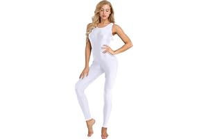 inlzdz Womens One Piece Vest Tank Leotard Jumpsuit Bodysuit Yoga Ballet Dance Unitard Dance Costumes