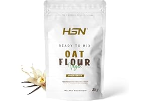 HSN Harina de Avena de Sabores Instantánea en Polvo | Vainilla 3Kg = 60 Tomas por Envase | Sin Azúcares Añadidos | Ideal Tortitas de Avena, Batidos de Proteínas | No-GMO, Vegano