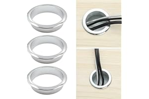 N-D 3 piezas Pasacables Mesa Oficina 60mm - Pasacables de Metal Plata para Escritorio Tapa Cables Mesa Redondo para Embellecedor Agujero Mesa Gestión de Cables Encastrable Usb Muebles