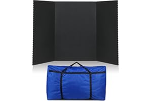 Paterr Trifold Poster Board with Storage Bag, Hook and Loop Fabric, Foldable 3 Panel Presentation Board for Science Fair and Exhibitions (Black,54 x 30 Inch)