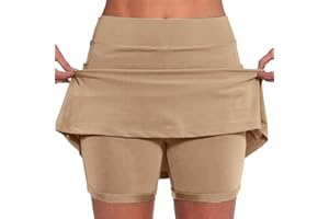 SDERG Tennis Skirt with Shorts and Pockets, High Waisted Women's Tennis Skirts Lightweight Athletic Workout Golf Yoga Skorts Shorts Womens Quick Dry Sports Shorts Running Skirts 2024