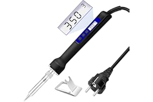 80W Soldador de Estaño, LYLIN Kit de Soldadura Electrónica con pantalla LCD,250-480℃ Temperatura Ajustable, Función de corrección de Temperatura, Función de Dormir, Función de Memoria de Temperatura