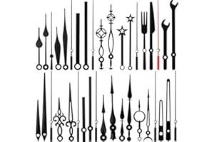 ZAMXHUG 14 kit de Aiguilles Horloge Murale Noires - Aiguilles Courtes Longues Rechange métal pour Mouvement Horloge à Quartz, Accessoire de réparation d'horloge Murale, pour Petites/Grandes horloges