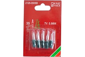 Konstsmide 2125-050SB żarówka zapasowa/do mini łańcuchów świetlnych / 7 V, 0,98 W / 5 sztuk w blistrze/oprawa wtykowa, zielona