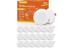 Tomosu Reflektor LED do zabudowy 230 V płaski, spot LED 5 W, 450 lm, IP44 lampy do zabudowy w łazience, neutralna biel 4000 K, średnica otworu 75-90 mm, reflektory sufitowe do salonu, kuchni, sypialni