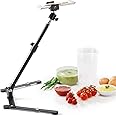 Adjustable Photo Copy Stand with Phone Clamp, Overhead Phone Mount, Table Top Teaching Online Stand Mount for Guitar Ukulele, Video Table Stand for Live Streaming, Online Video