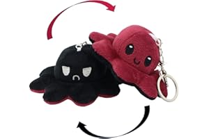 KUNSTIFY Pluszowe zwierzątko ośmiornica, breloczek do kluczy, przytulanka dla dziewcząt, kobiet, dzieci, chcą wyrazić nastrój, prezent dla przyjaciółki