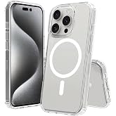 Zore Apple ile uyumlu iPhone 16 Pro Max Kılıf M-safe Şarj &Ouml;zellikli Şeffaf Sert PC Zore Embos Kapak Şeffaf