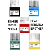 Swart Singer Zetina Uyumlu Dikiş Makine Iğnesi (11-12-14-16-18 Numara -50 Adet Iğne) 5 Paket