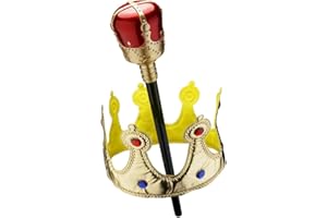 Dress Up America Accesorios De Corona Y Cetro De Oro Para Niños