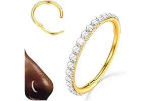 BodyBonita Nasenring Hoops - 316L Edelstah Nasenpiercings 20G/18G/16G CZ Conch Helix Piercings Schmuck Septum Piercing Knorpel Ohrring Rook Tragus Daith 6/7/8/9/10/11/12mm - Gold/Silber/Schwarz