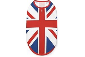 MHXYZHW4 Union Jack UK Flag Dog Shirts Pet Summer T-Shirts Sleeveless Tank Top Breathable For Small Puppy And Cats