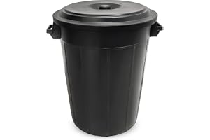 Spetebo Universell tunna svart, 100 liter med lock – 68 x 53 cm