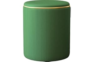 Shally Dogan Pouf Sgabello Contenitore con Rivestimento in Ecopelle Tramato, Poggiapiedi Sedia con Seduta Imbottita per Arredamento Interno, Cucina, Soggiorno, Salotto, Camera da Letto (Verde)