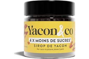 Yacon&co Sirop - Alternative naturelle au sucre - Sans conservateur - Fabriqué en France - IG le plus bas du marché - Riche en prébiotiques - Fort pouvoir sucrant - Texture miel - Vegan,Keto