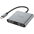 Wavlink Adaptateur USB-C vers Double HDMI 4k MST, Portable Hub USB C HDMI, convertisseur Type C vers HDMI 4K, pour Macbook Pr